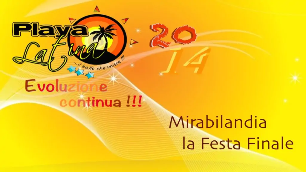 Playa Latina 2014 Mirabilandia festa finale Tiziana Tozzola logo